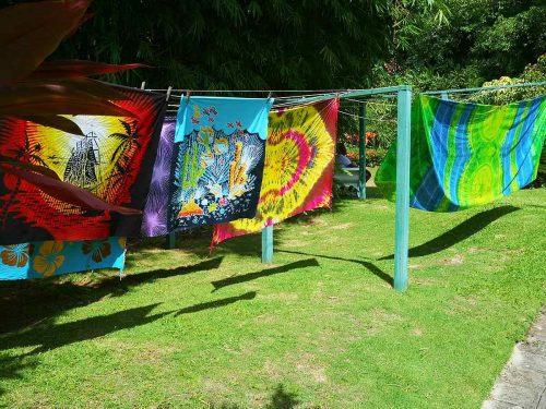 Batik drying at Romney Manor St Kitts
