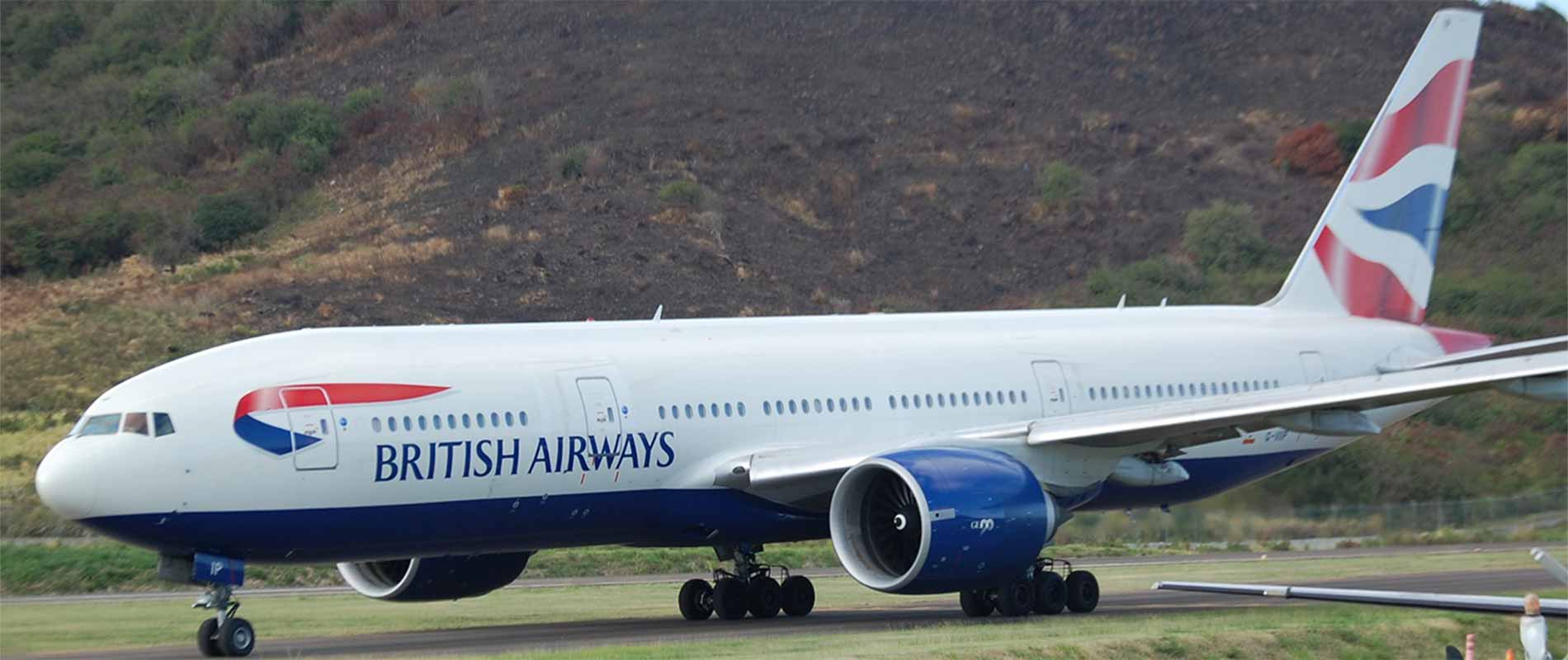 British Airways landed at St Kitts airport