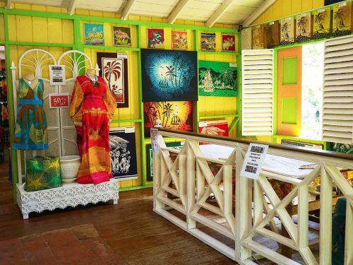 Caribelle Batik shop at Romney Manor St Kitts